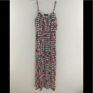 Gingham floral maxi